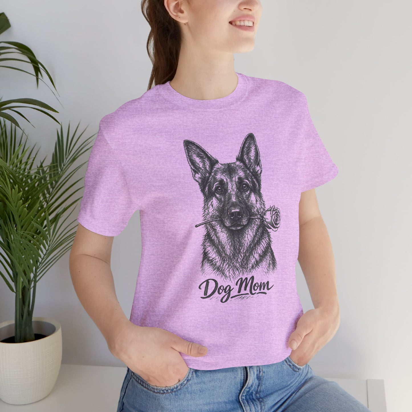 German Shepherd Dog Mom T-Shirt (Rose Collection)