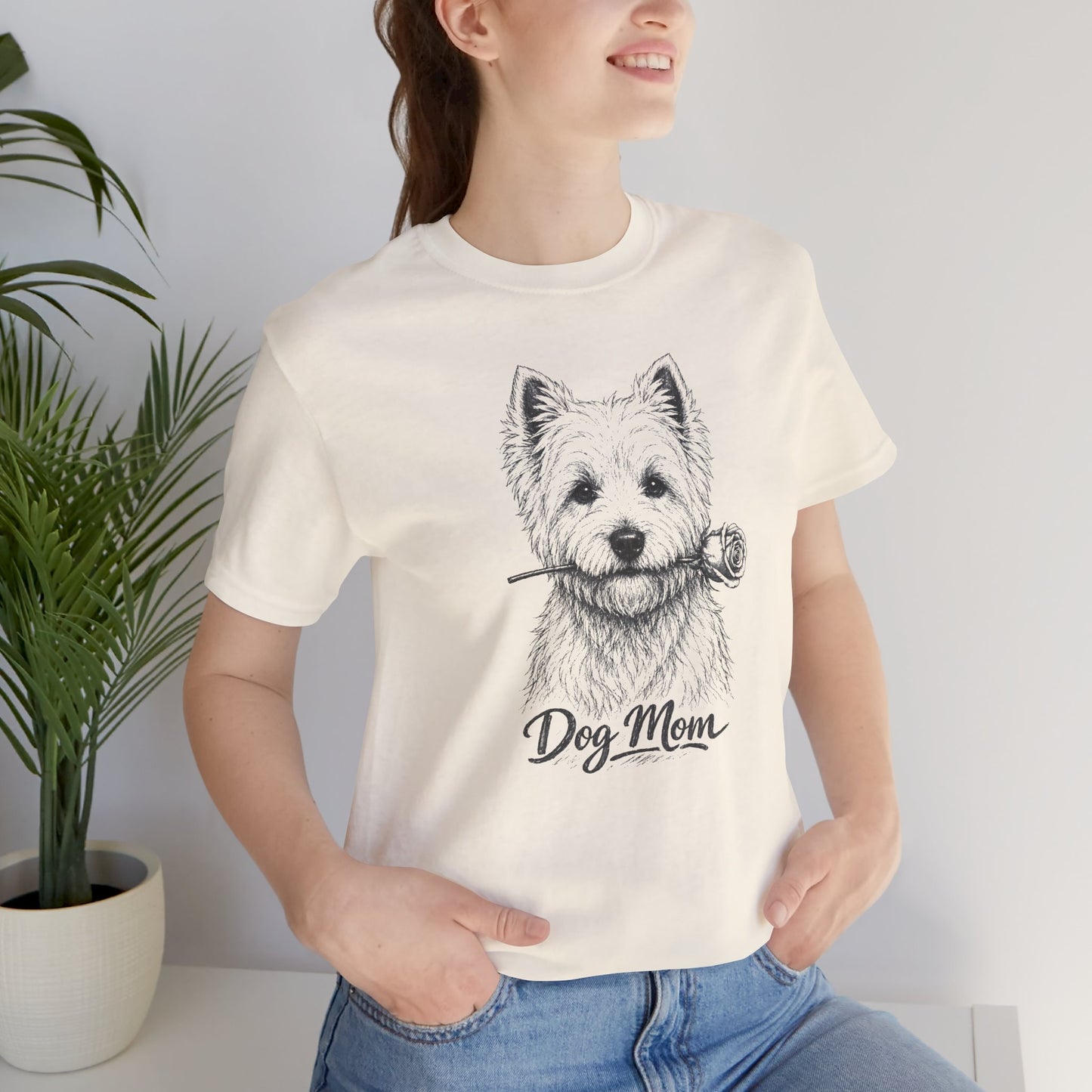 West Highland Terrier Dog Mom T-Shirt (Rose Collection)