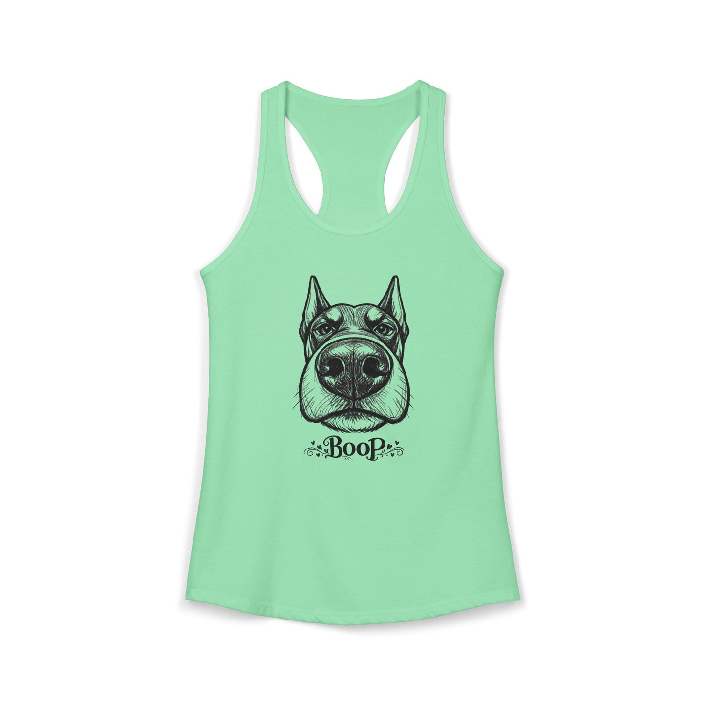 BOOP Doberman - Women's Racerback Tanktop (Cropped Ears)
