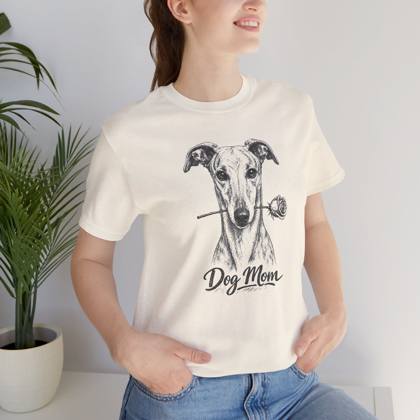 Greyhound Dog Mom T-Shirt (Rose Collection)