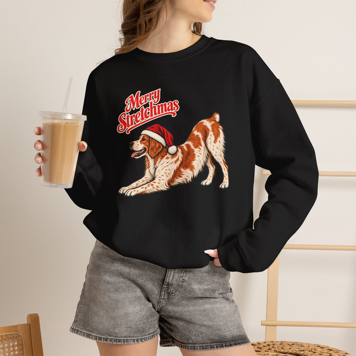 Brittany Christmas Sweatshirt | Merry Stretchmas