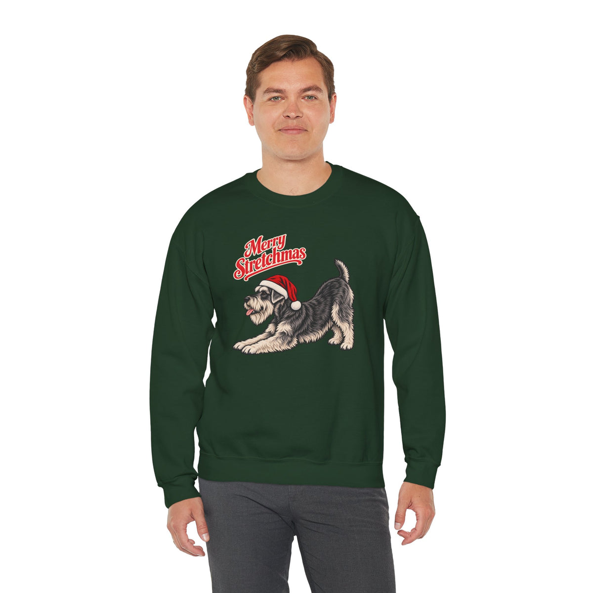 Miniature Schnauzer Christmas Sweatshirt | Merry Stretchmas