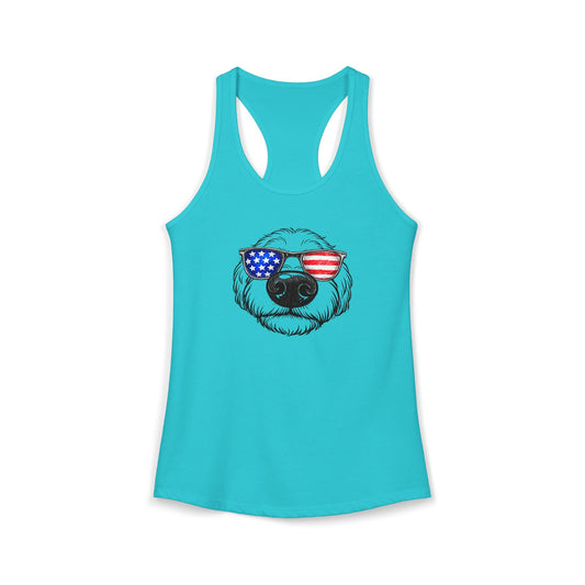 Red, White & BOOP Goldendoodle - Women's Racerback Tanktop