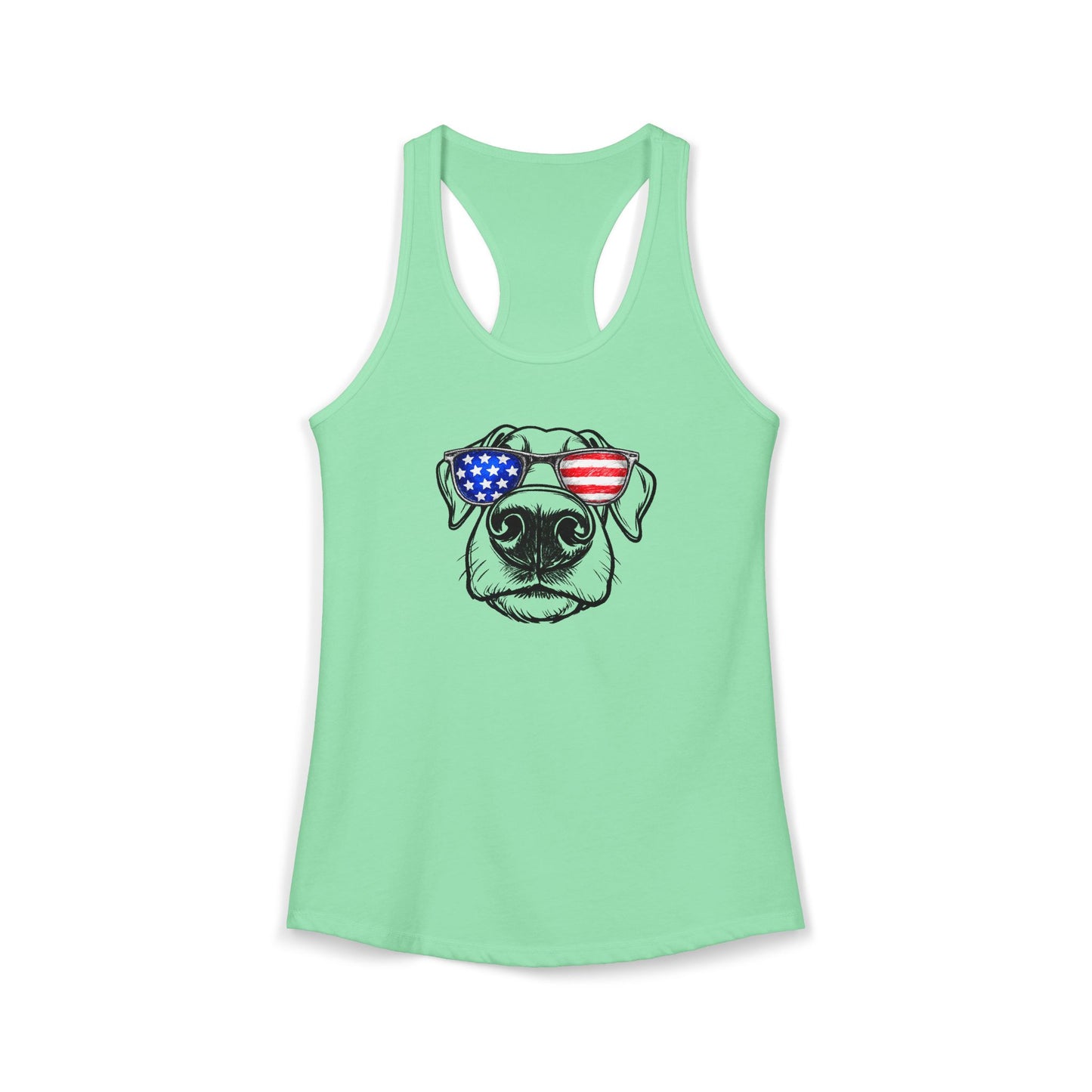 Red, White & BOOP Doberman - Women's Racerback Tanktop (Natural Ears)