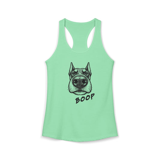 BOOP Classic - Doberman - Women's Racerback Tanktop (Cropped Ears)