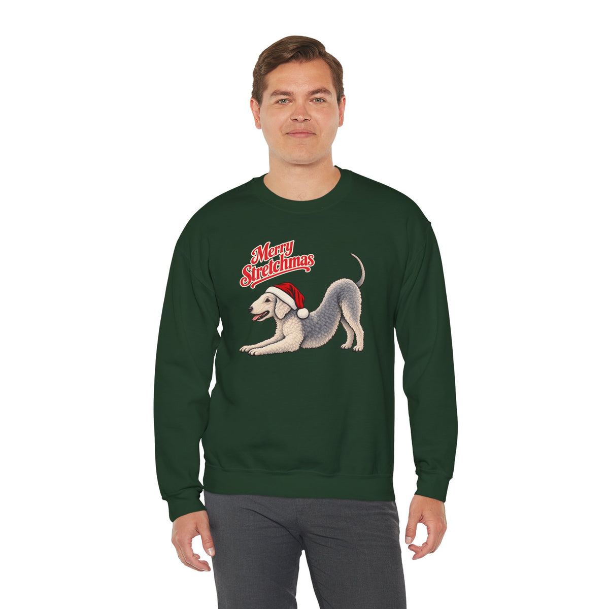 Bedlington Terrier Christmas Sweatshirt | Merry Stretchmas