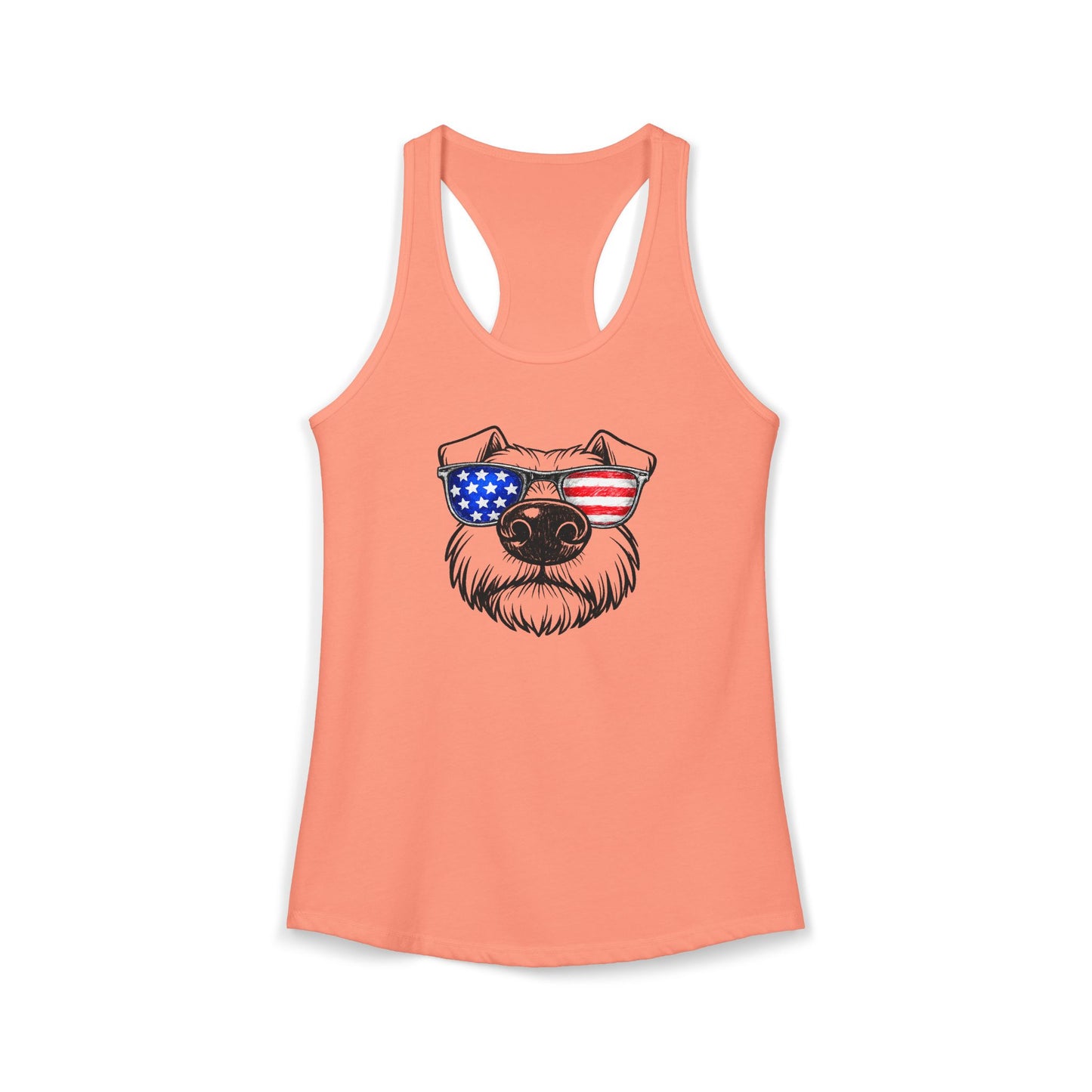 Red, White & BOOP Schnauzer - Women's Racerback Tanktop