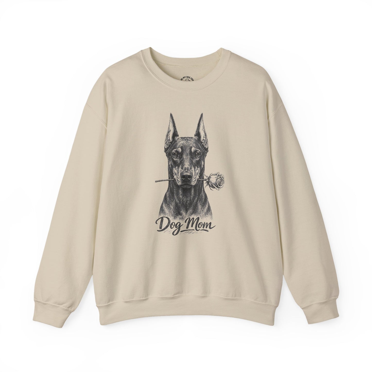 Doberman Dog Mom Sweatshirt (Rose Collection) - Cropped Ears