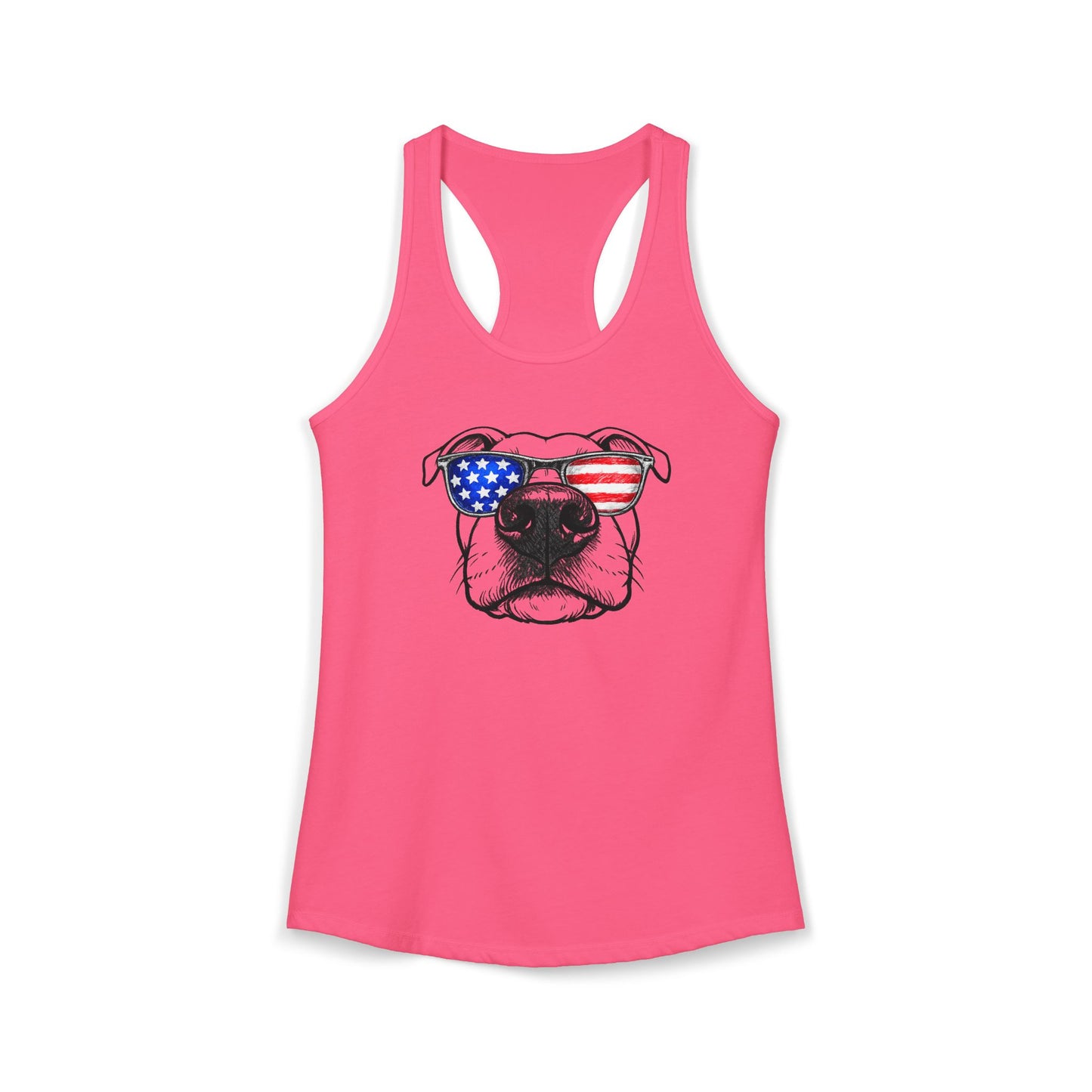 Red, White & BOOP Pit Bull - Women's Racerback Tanktop (Natural Ears)