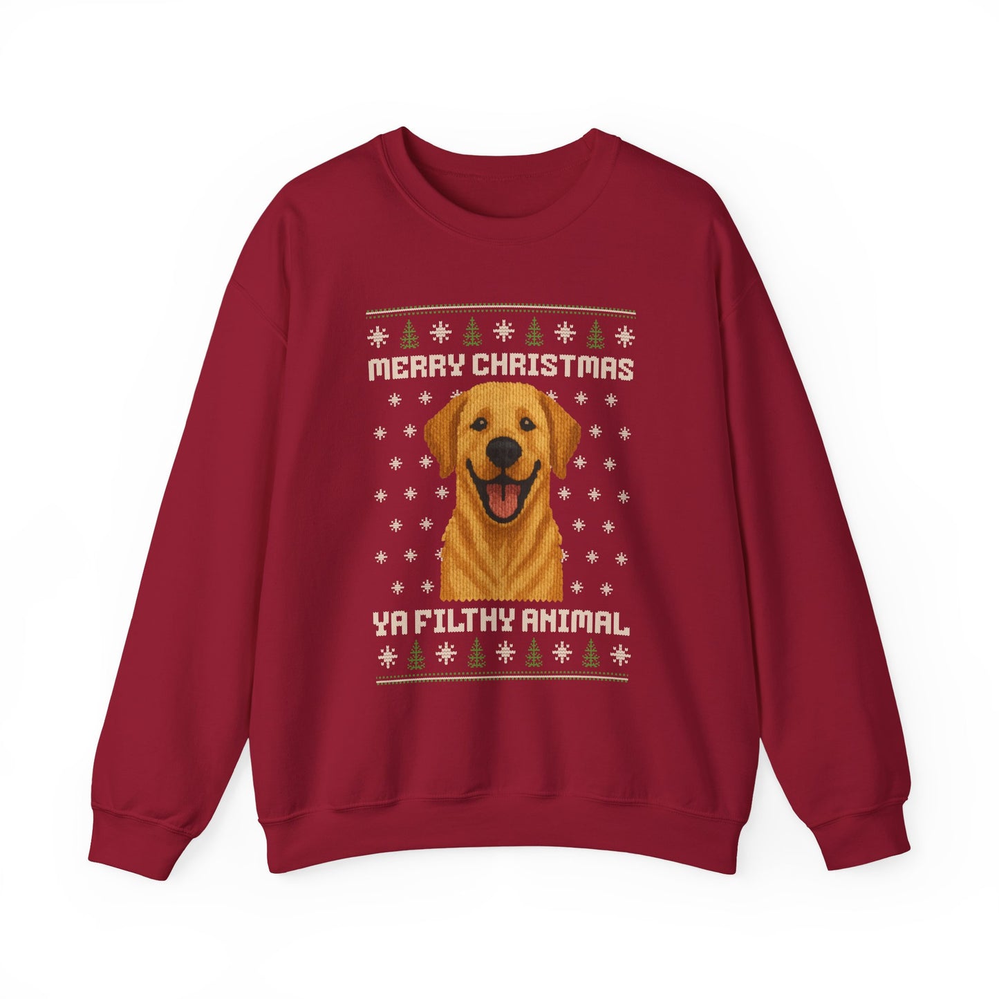 Yellow Labrador Retriever Merry Christmas Ya Filthy Animal Ugly Christmas Sweatshirt