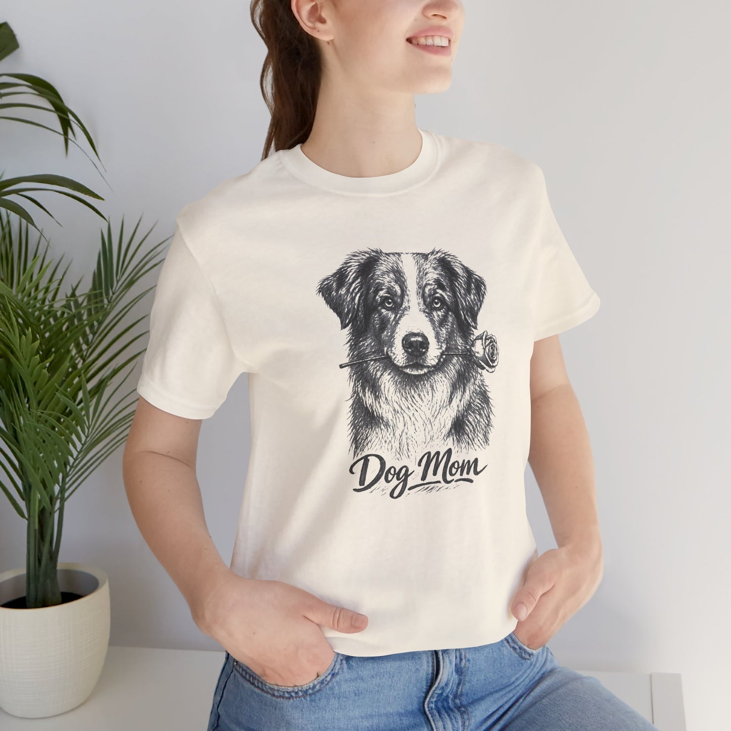 Australian Shepherd Dog Mom T-Shirt (Rose Collection)