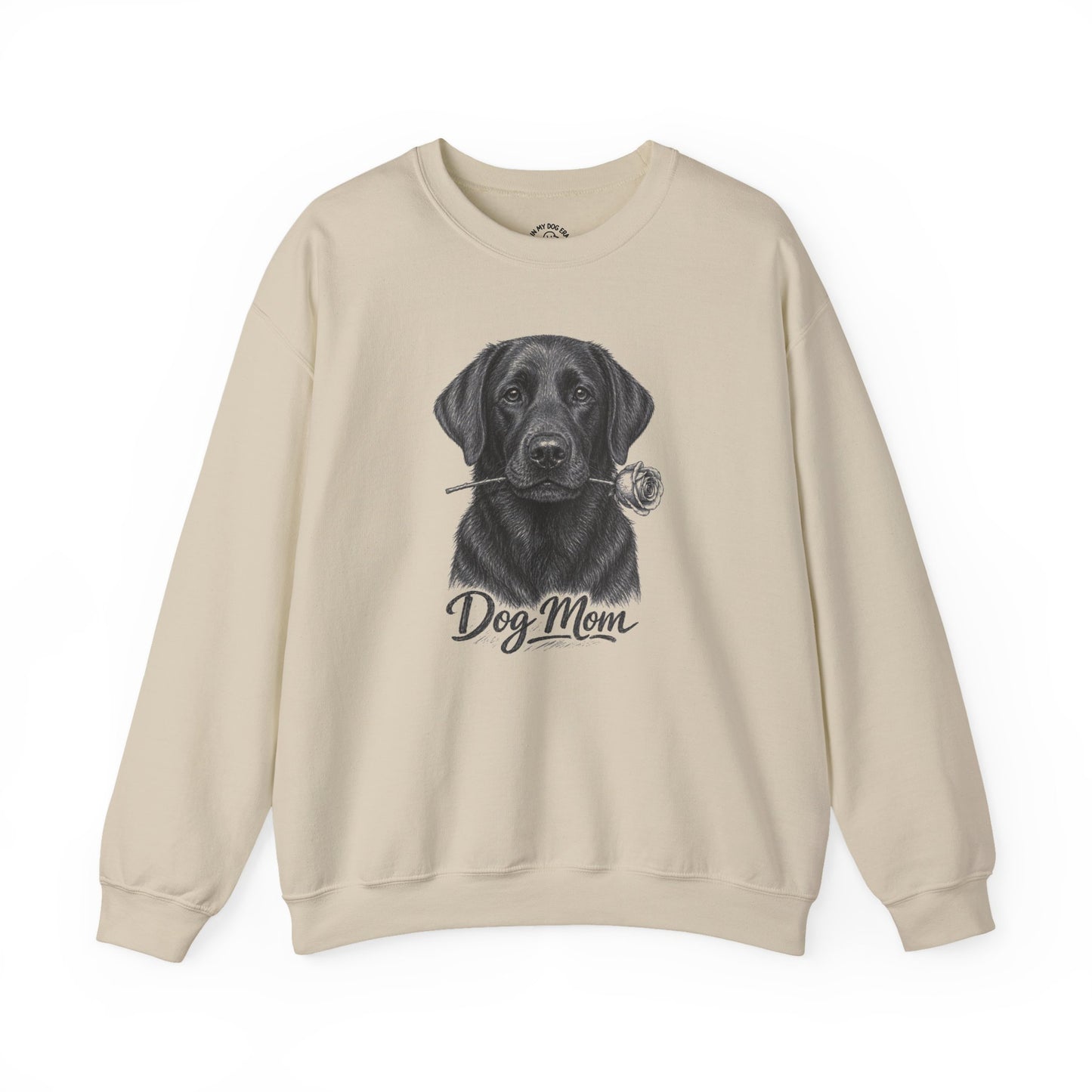Black Labrador Retriever Dog Mom Sweatshirt (Rose Collection)