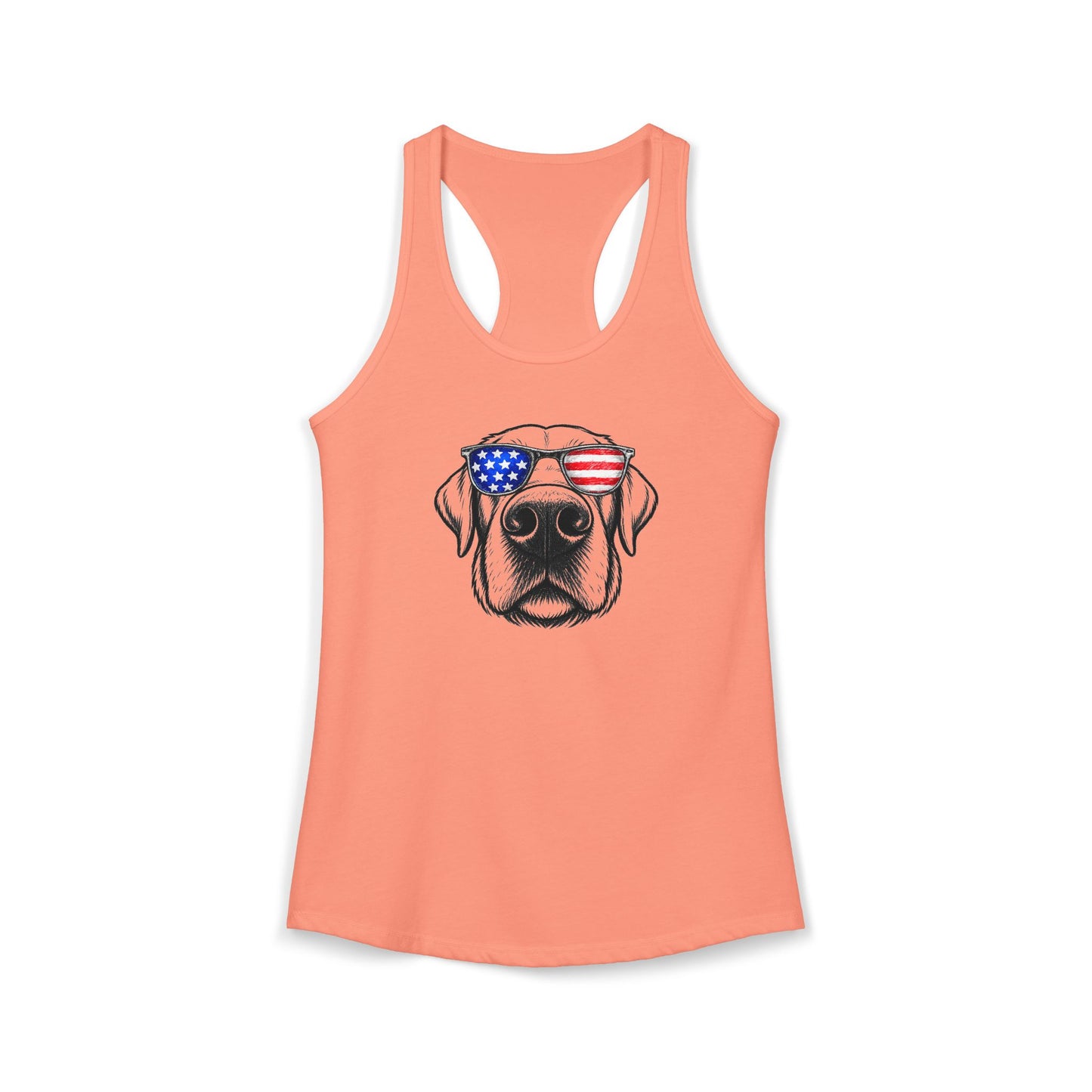 Red, White & BOOP Yellow Labrador Retreiver - Women's Racerback Tanktop