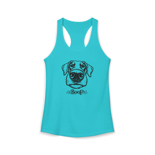 BOOP Doberman - Women's Racerback Tanktop (Natural Ears)