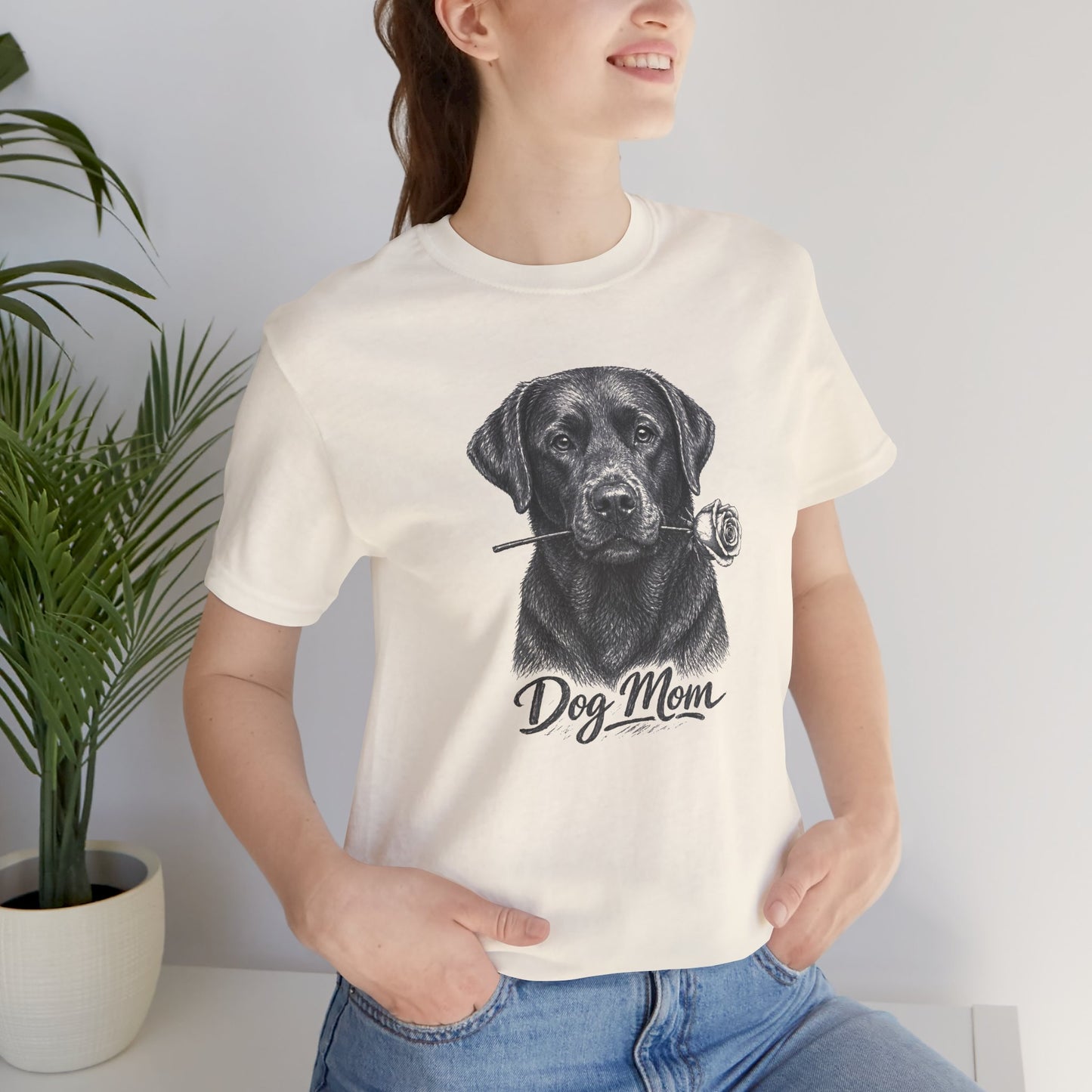 Chocolate Labrador Retriever Dog Mom T-Shirt (Rose Collection)