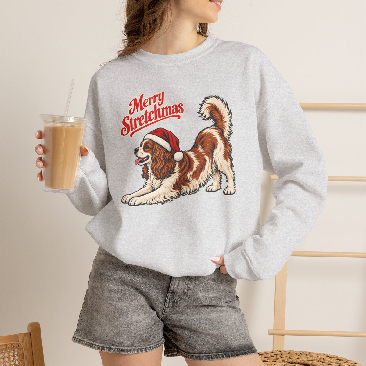 Cavalier King Charles Spaniel Christmas Sweatshirt | Merry Stretchmas