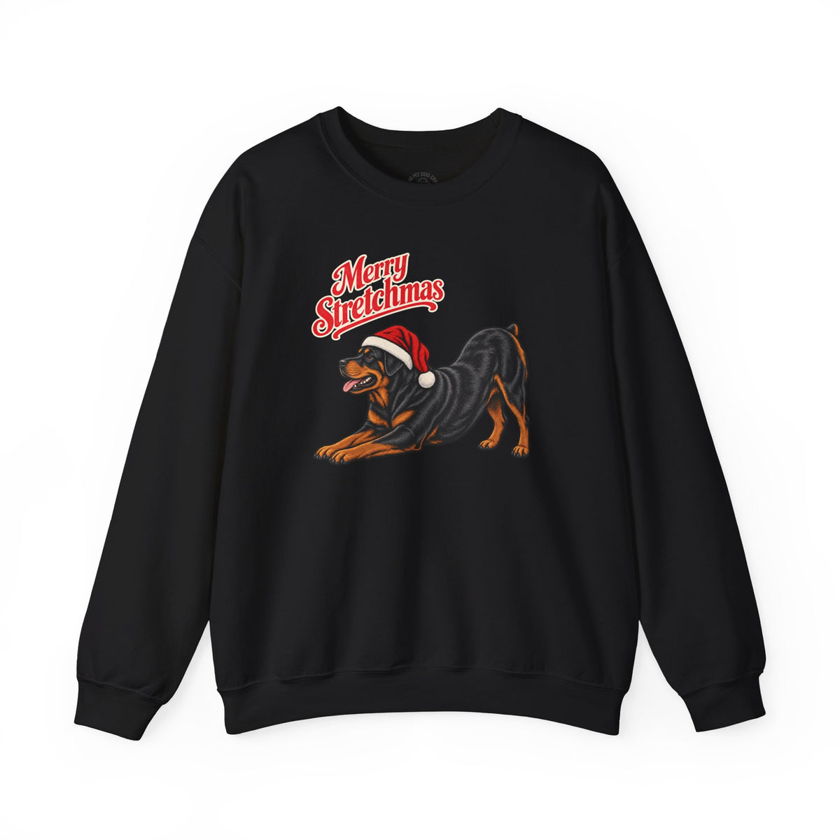 Rottweiler Christmas Sweatshirt | Merry Stretchmas (Docked Tail)