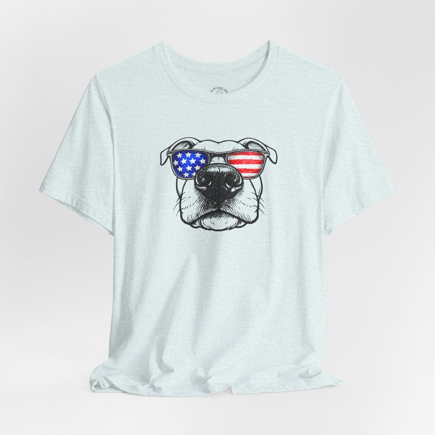 Red, White & BOOP Pit Bull T-Shirt (Natural Ears)