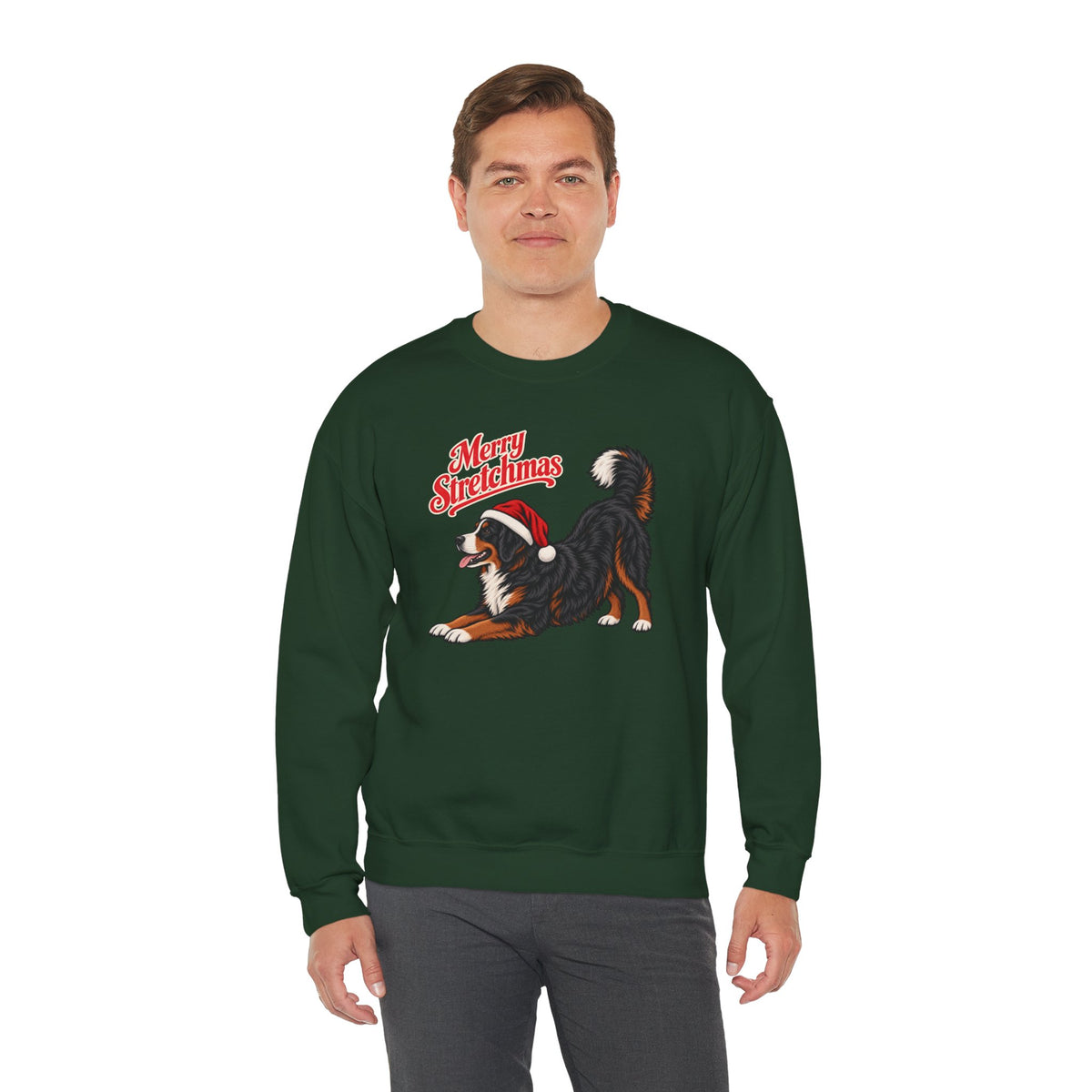 Bernese Mountain Dog Christmas Sweatshirt | Merry Stretchmas
