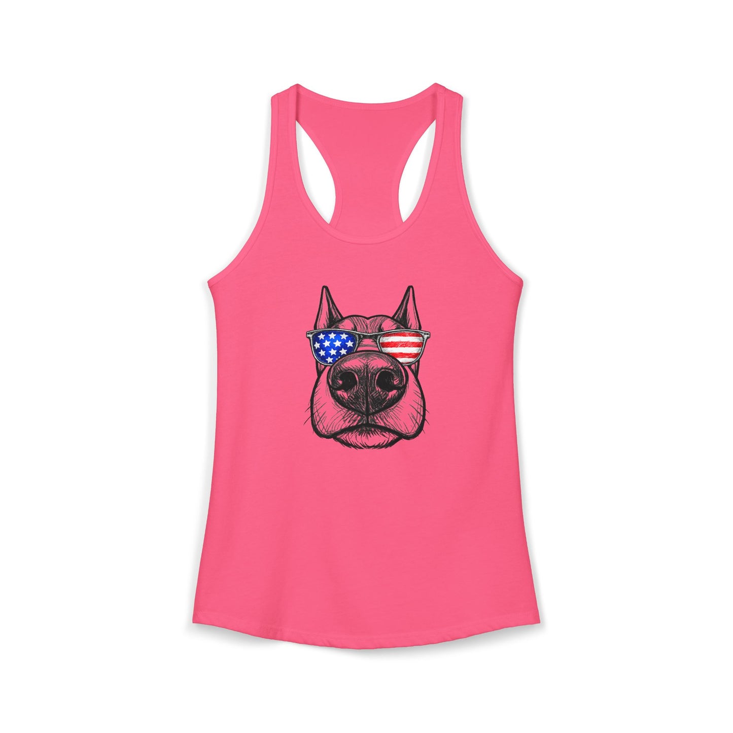 Red, White & BOOP Doberman - Women's Racerback Tanktop (Cropped Ears)