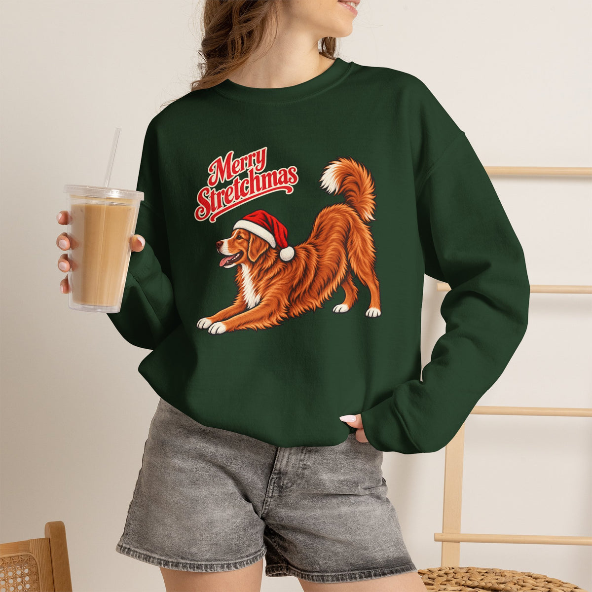 Nova Scotia Duck Tolling Retriever Christmas Sweatshirt | Merry Stretchmas