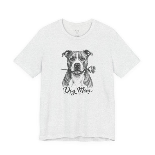 American Staffordshire Terrier Dog Mom T-Shirt (Rose Collection)