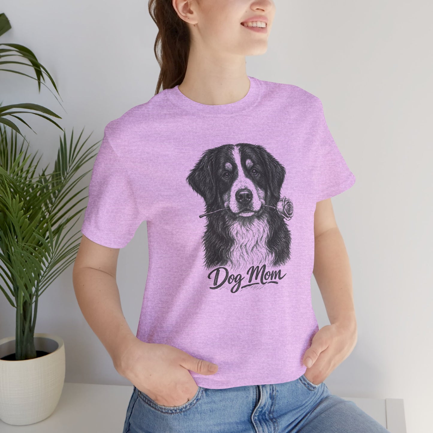Bernese Mountain Dog Dog Mom T-Shirt (Rose Collection)