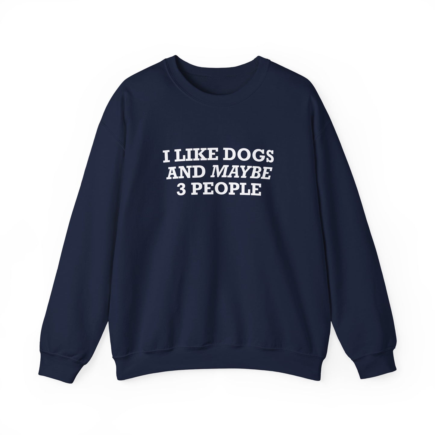 I Like Dogs and Maybe 3 People Sweatshirt – Funny Dog Lover Introvert Shirt for Dog People