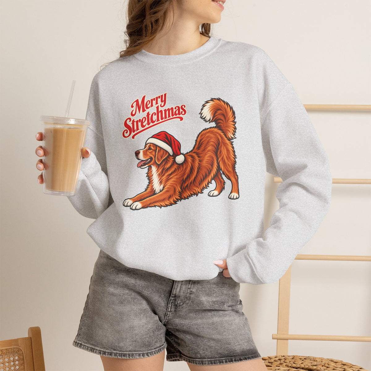 Nova Scotia Duck Tolling Retriever Christmas Sweatshirt | Merry Stretchmas