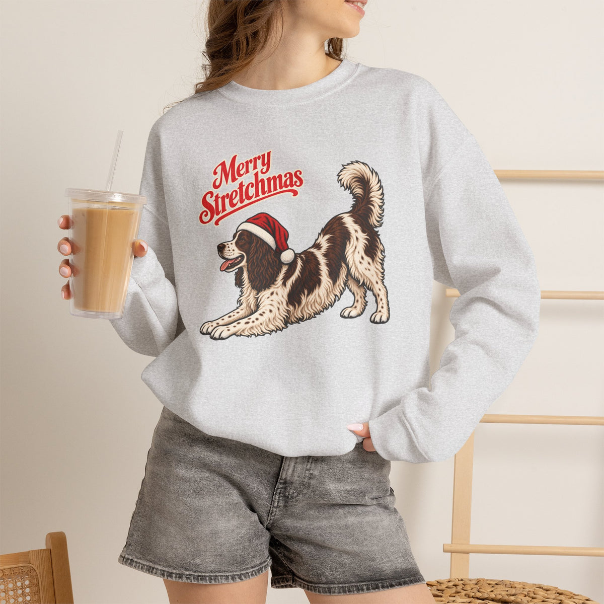 English Springer Spaniel Christmas Sweatshirt | Merry Stretchmas