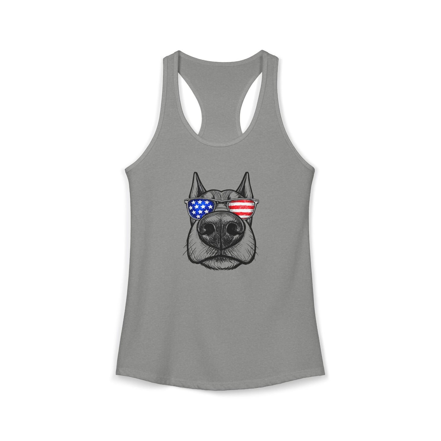 Red, White & BOOP Doberman - Women's Racerback Tanktop (Cropped Ears)