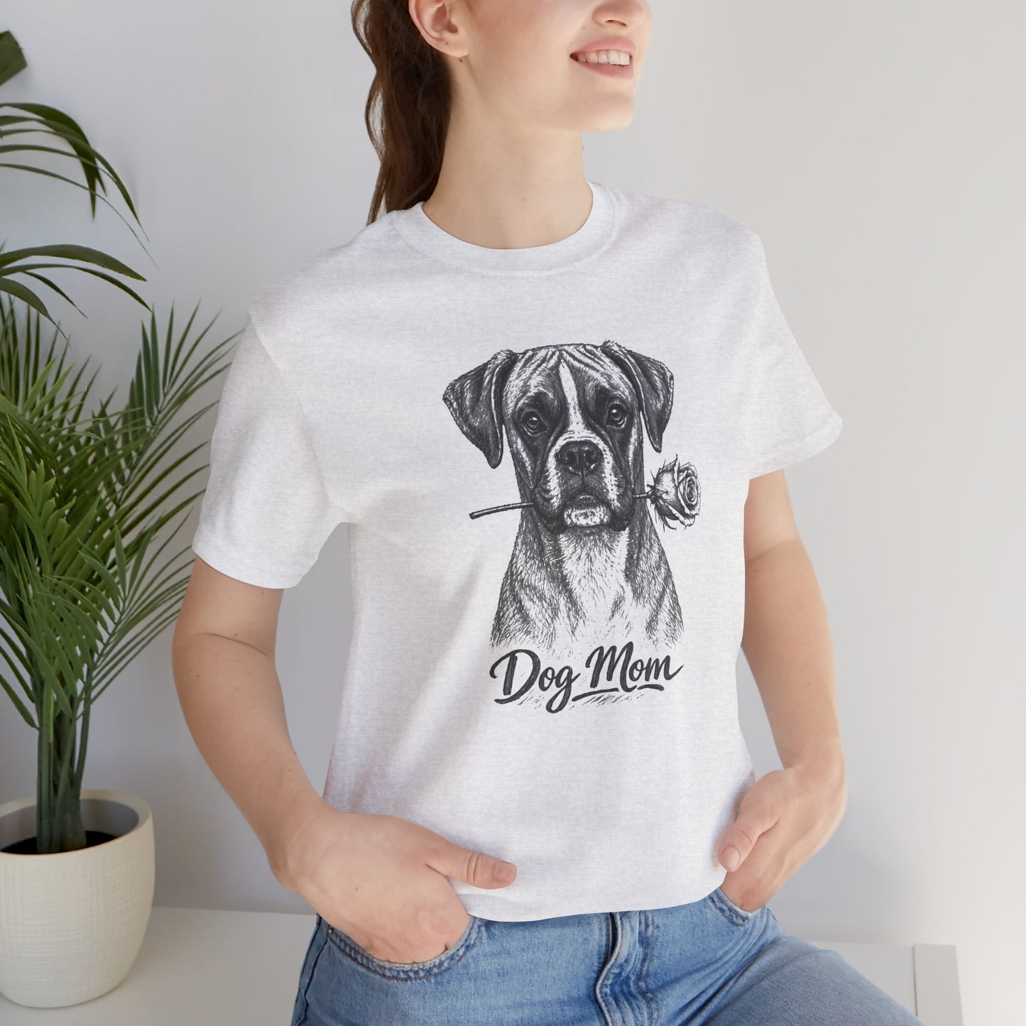 Boxer Dog Mom T-Shirt (Rose Collection)